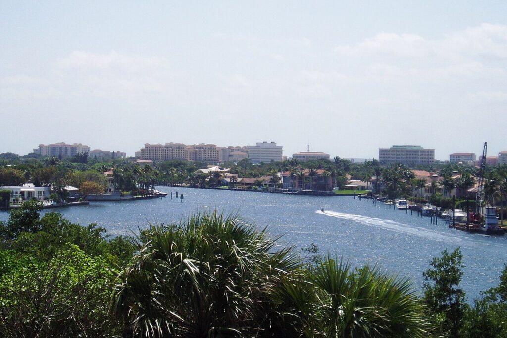 Downtown skyline of Boca Raton from Gumbo Limbo's observation tower, looking northwest.