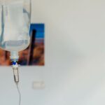IV intravenous bag with dropper and tube dispose with medicine solution