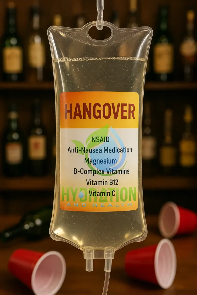 Hangover Relief Cocktail IV therapy being delivered at home in Palm Beach County Florida