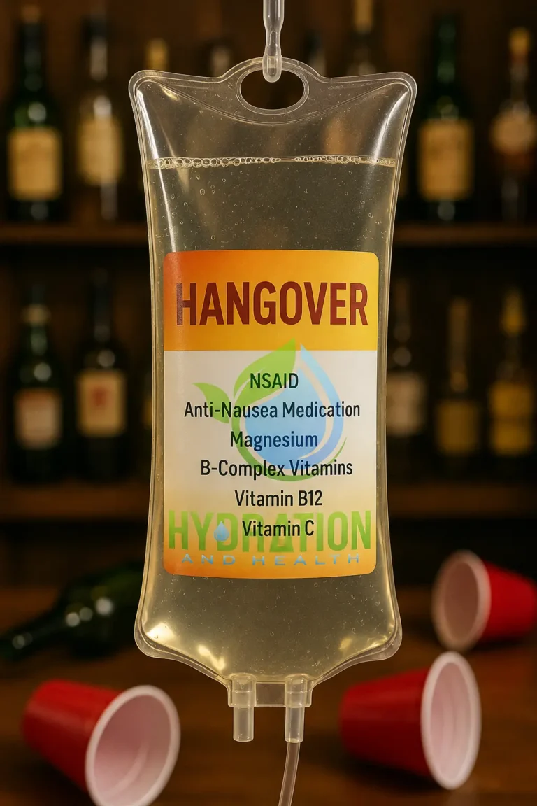 Hangover Relief Cocktail IV therapy being delivered at home in Palm Beach County Florida