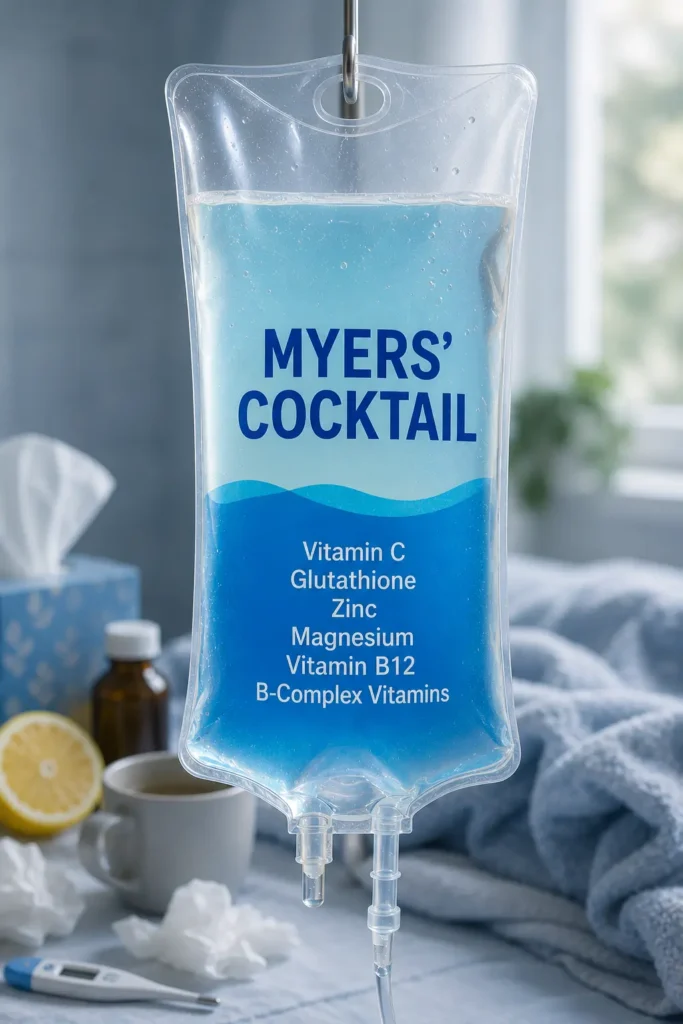 Myers Cocktail IV therapy being delivered at home in Palm Beach County Florida